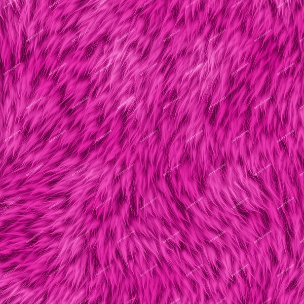 Hot Pink Faux Fur Seamless Background Texture PNG - Magenta Pink Animal Fur Digital Paper - PNG Digital Download Files