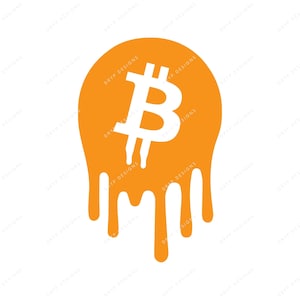 Kroplujące logo Bitcoin SVG + PNG cyfrowy plik do pobrania