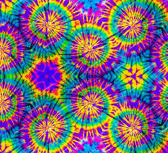 Psychedelic Purple Rainbow Tie-dye Seamless Background Pattern Tie