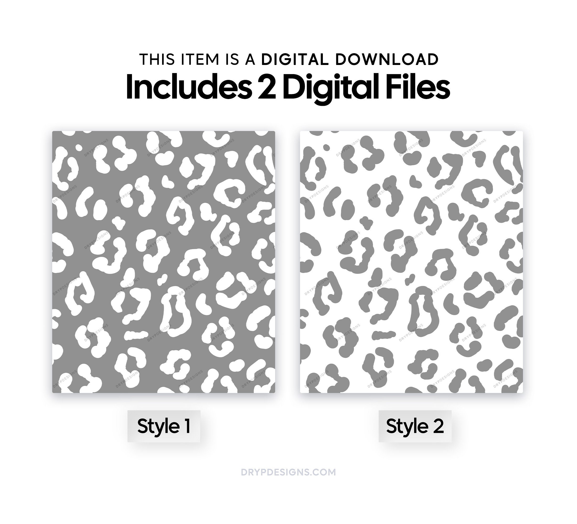 White Gray Leopard Print Seamless Background Pattern Light Etsy