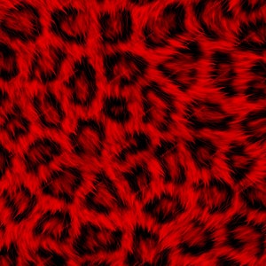 Red Leopard Print Seamless Digital Paper Background Texture - Realistic Leopard Faux Fur Background Texture - Digital Download Files