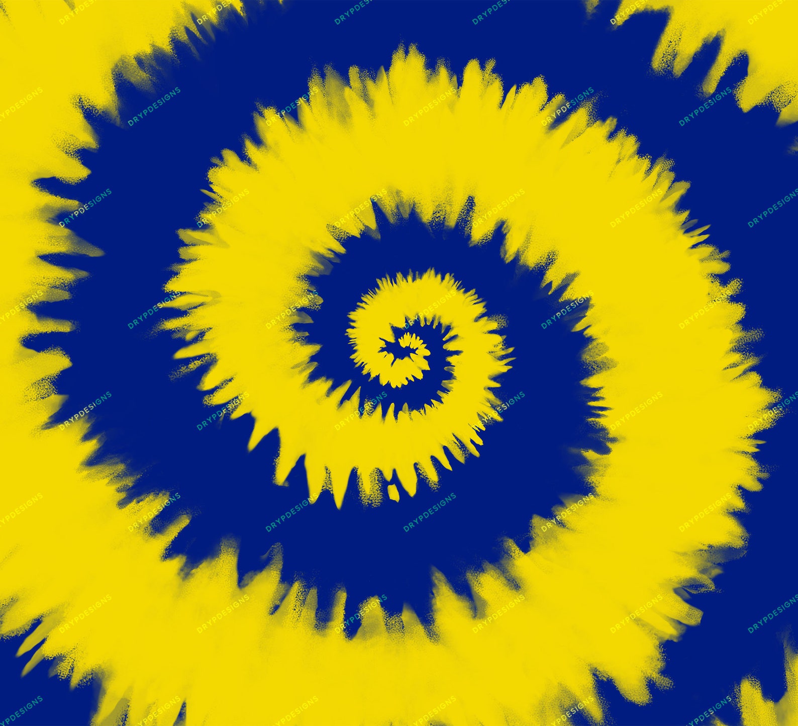 Blue Navy Golden Yellow Tiedye Swirl Background Pattern Etsy