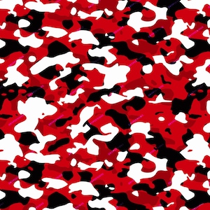 Red Camo Seamless Background Pattern Vibrant Red Camouflage SVG PNG Digital Paper Download Files image 2