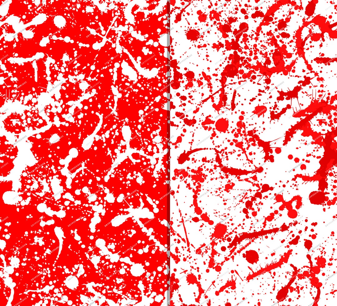 Red White Paint Splatter Seamless Digital Paper Background Paint