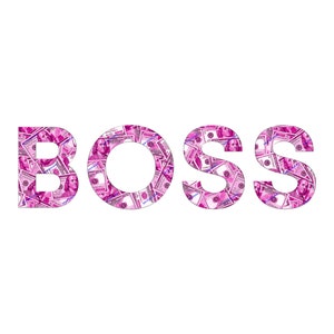 BOSS Pink Money Words PNG Graphic - Money Pattern Entrepreneur Words - Trasparente PNG Clipart - Digital Download File
