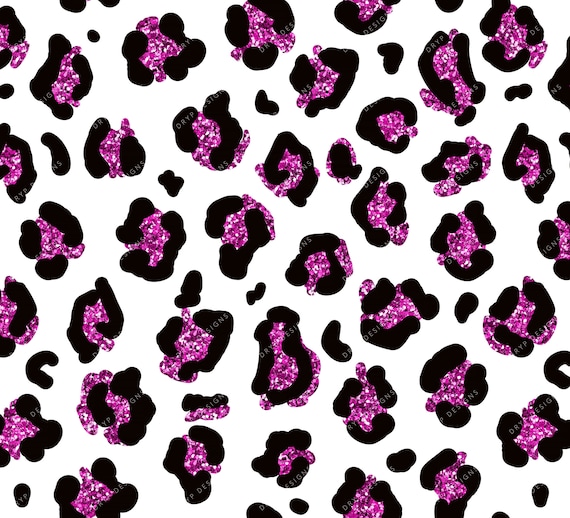 Pink Leopard With Pink Glitter Png Sublimation Design Leopard 