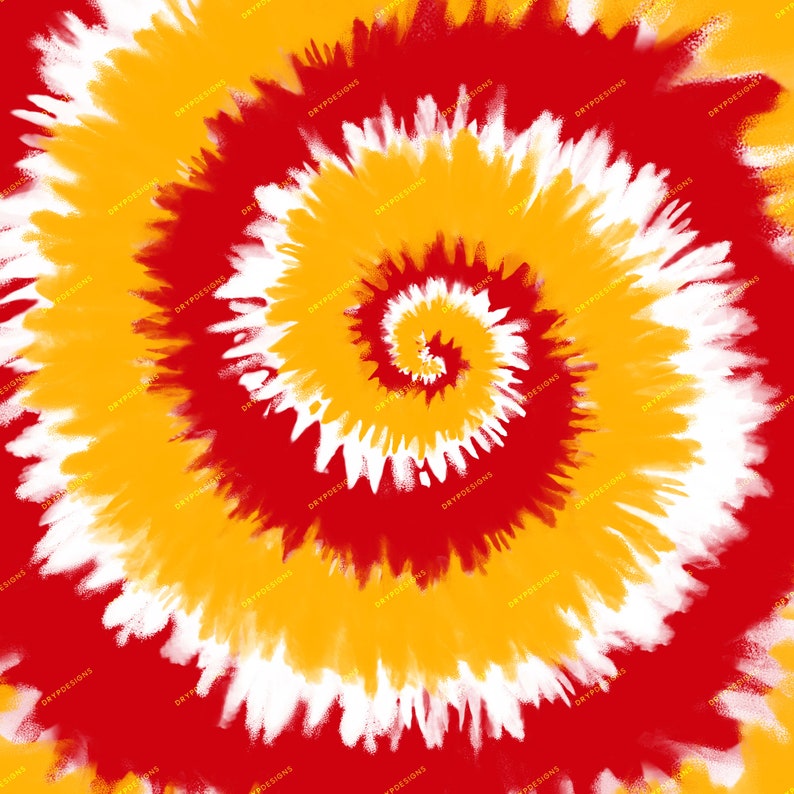 Red White Golden Yellow Tiedye Swirl Digital Paper - Etsy