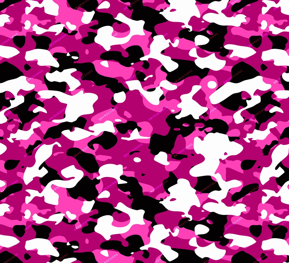 Deep Pink Camouflage Seamless Digital Paper Background Pattern - Etsy