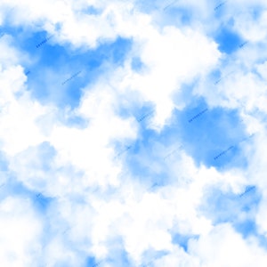 Nuvole blu senza soluzione di continuità Texture di sfondo - luminoso cielo vibrante con nuvole carta digitale PNG - file di download digitale