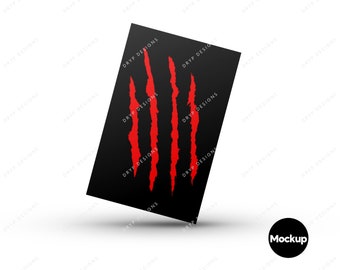 黒 + 赤の爪痕の傷 SVG + PNG - デジタルダウンロードファイル - Etsy 日本