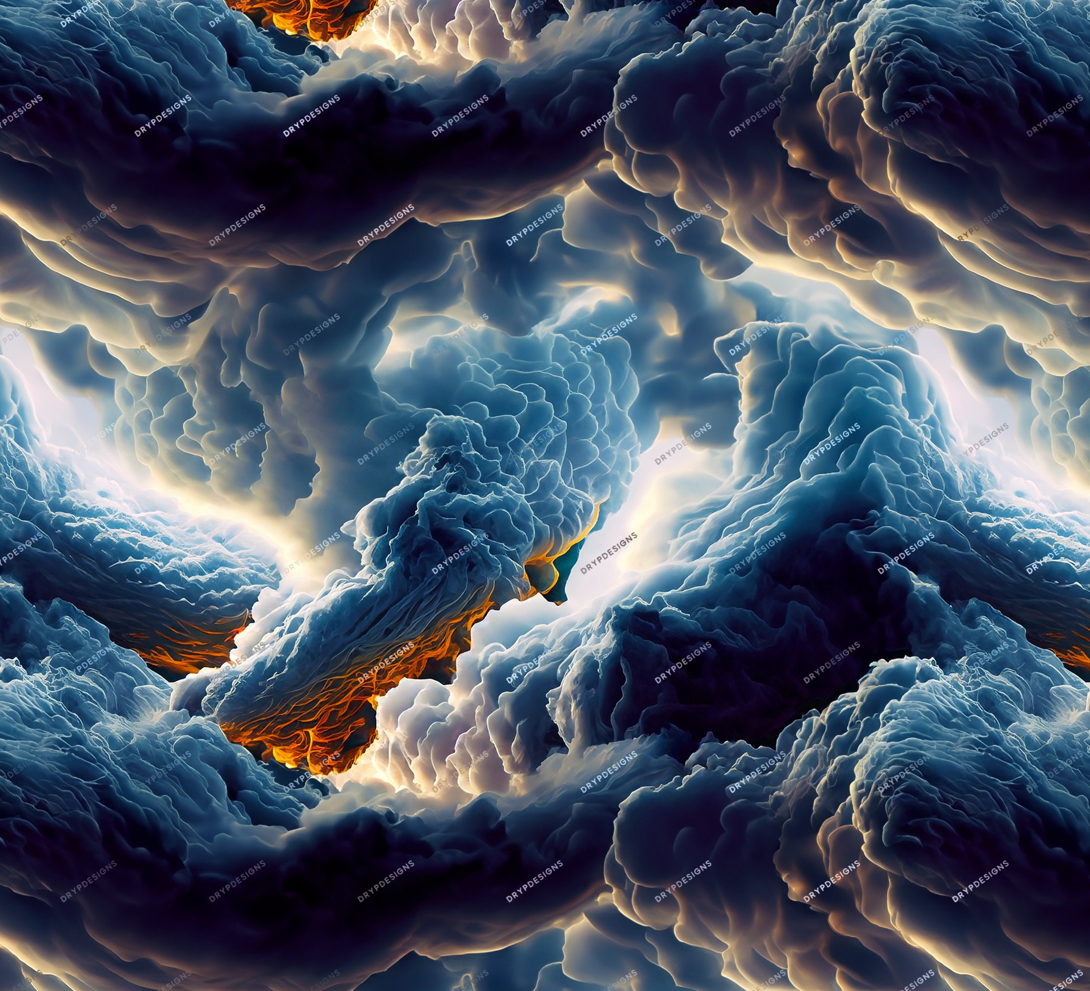Intense Storm Clouds Seamless Digital Paper Background Texture