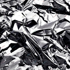 Geknitterte Aluminiumfolie nahtlose Hintergrundtextur - Luxuriöses Silber Metall Digitales Papier PNG - Digitale Download Dateien