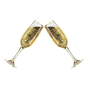 Champagne Glass Cheers PNG - Toast du Nouvel An - PNG transparent - Fichier de téléchargement numérique