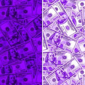 Purple Money Background - 100 Dollar Bills Seamless Digital Paper Cash Background - File di download digitali