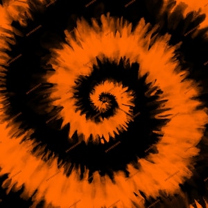 Orange + Black Tie-Dye Swirl Digital Paper Background Pattern - Digital Download Files