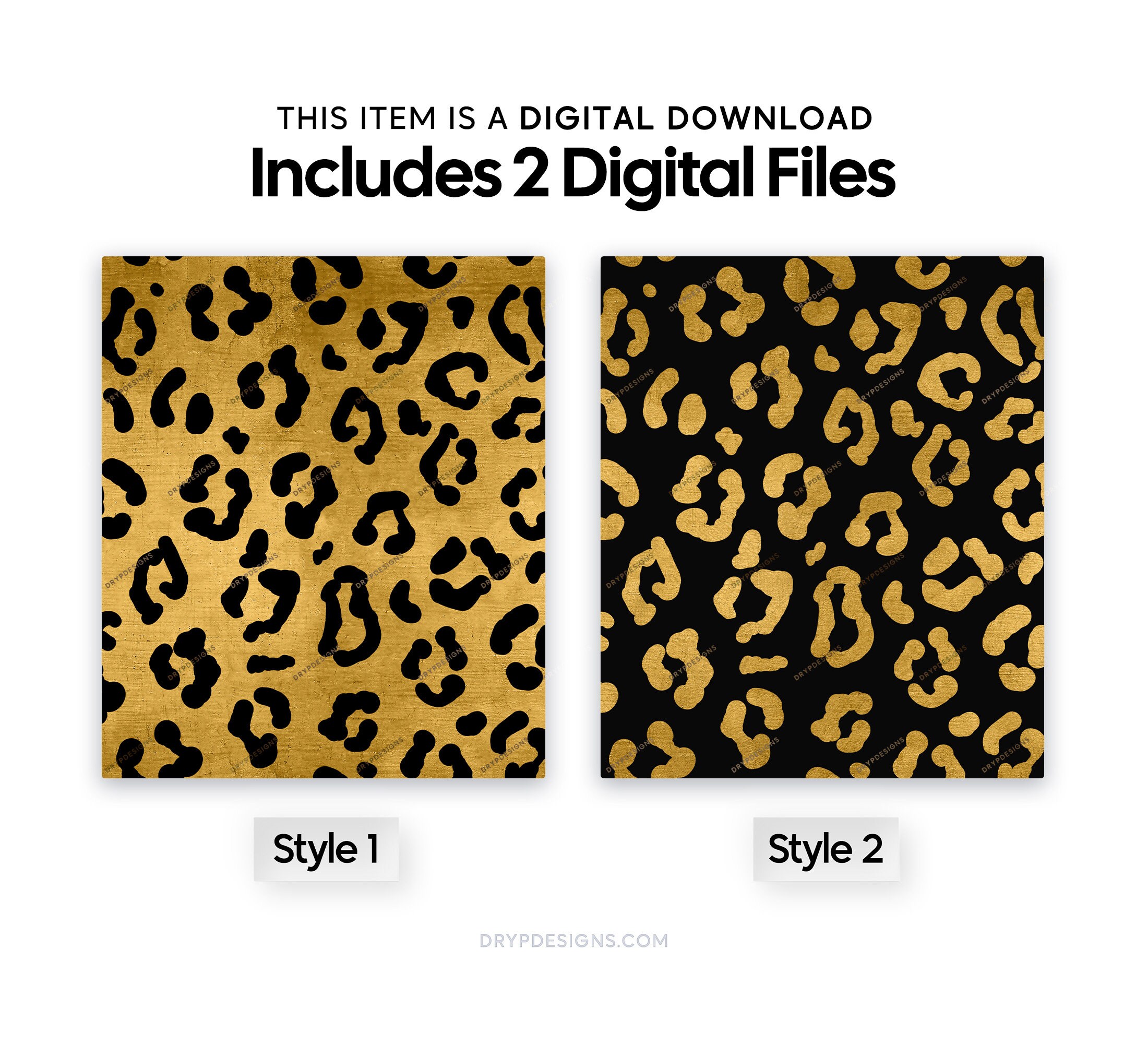 Black + Gold Seamless Leopard Print Background Pattern - Metallic ...