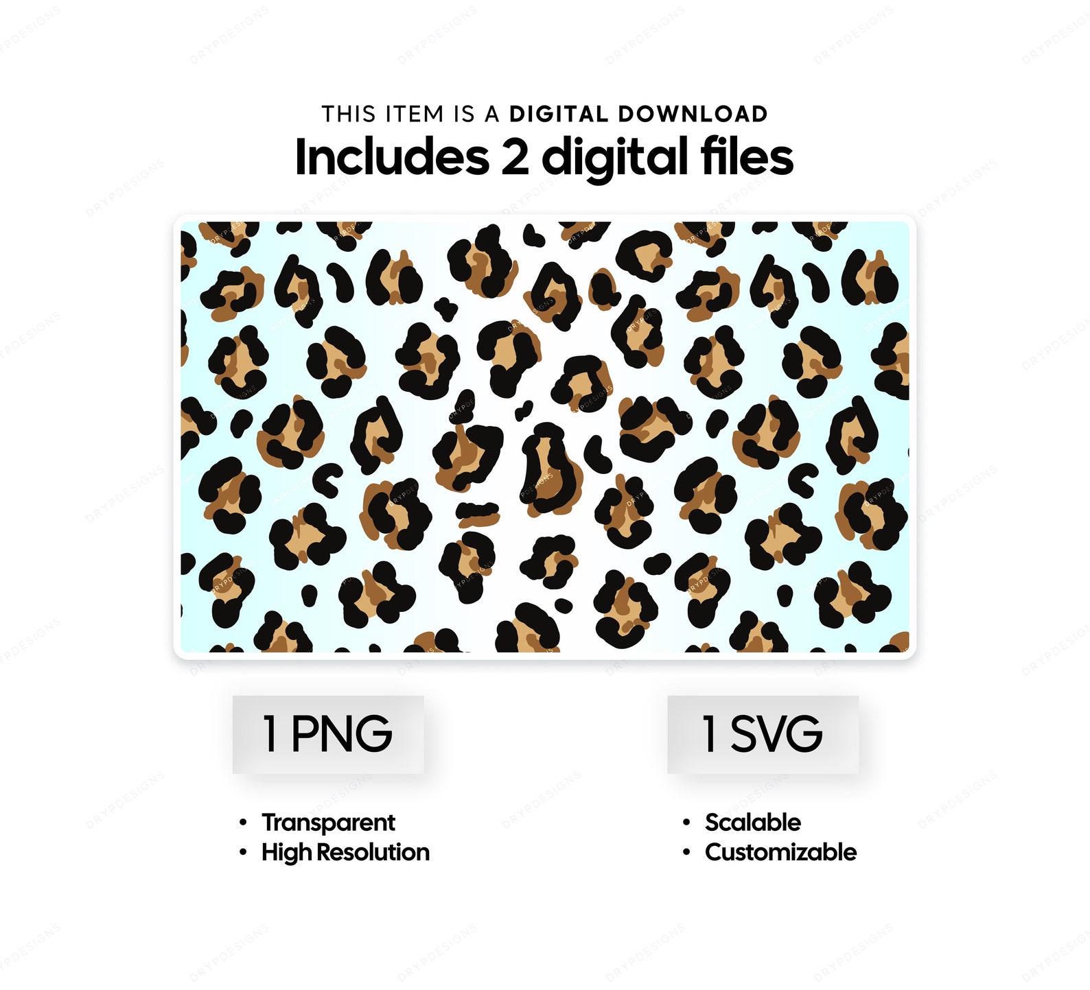 Seamless Leopard Print Pattern SVG + PNG Digital Download Files ...