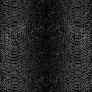 May include: Black textured snakeskin pattern. The pattern is symmetrical and has a repeating scale design.