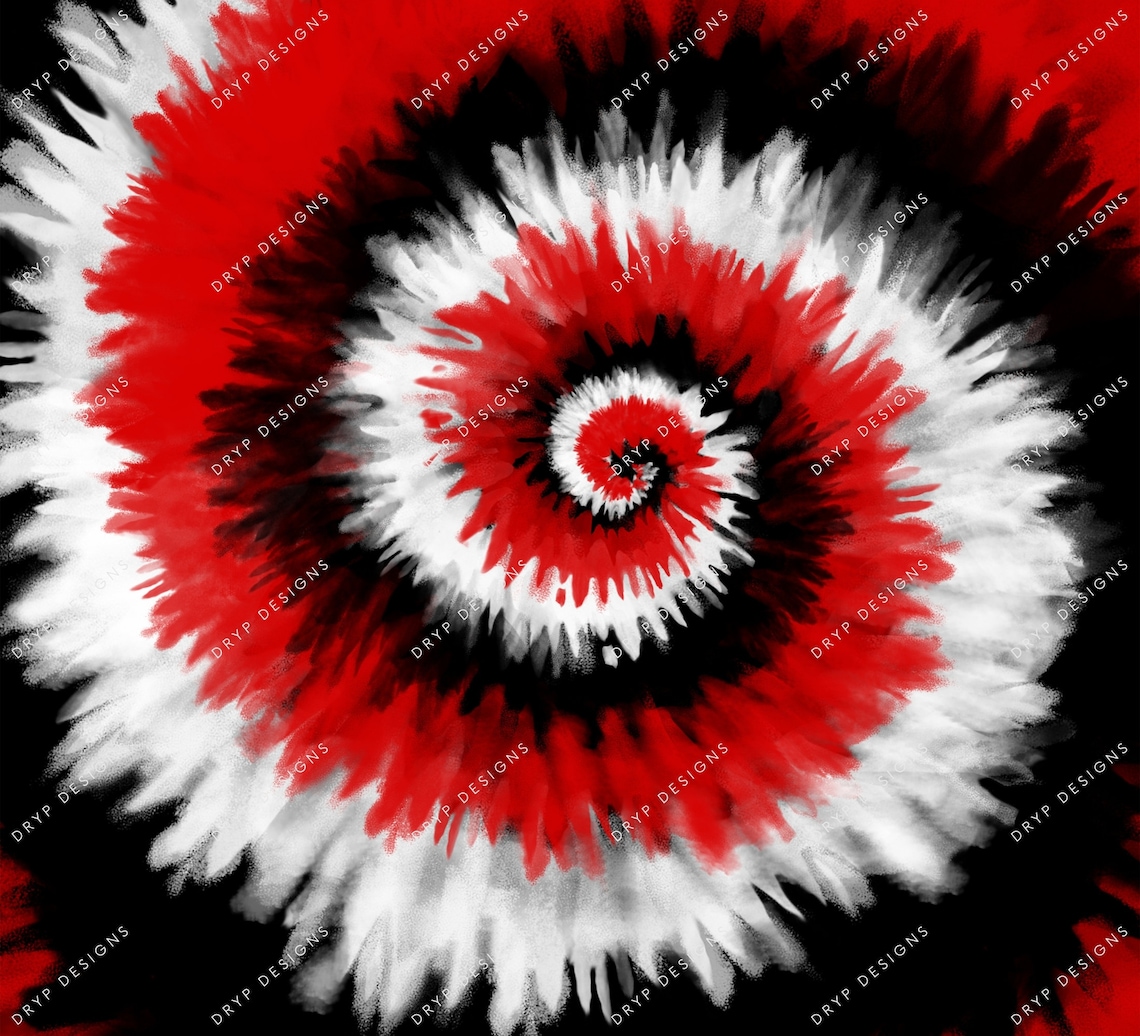 Red White Black TieDye Swirl Background Pattern Digital Etsy