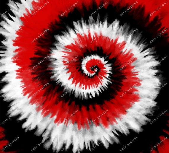 Red White Black Tie-Dye Swirl Background Pattern Digital | Etsy