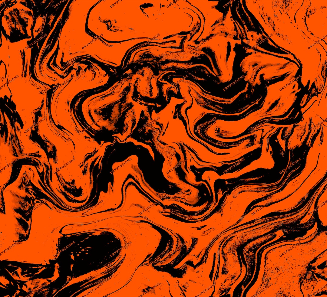 Orange Black Marble Swirl Seamless Background Texture Abstract Orange