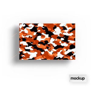 Orange Camouflage Seamless Digital Paper Background Pattern Military ...