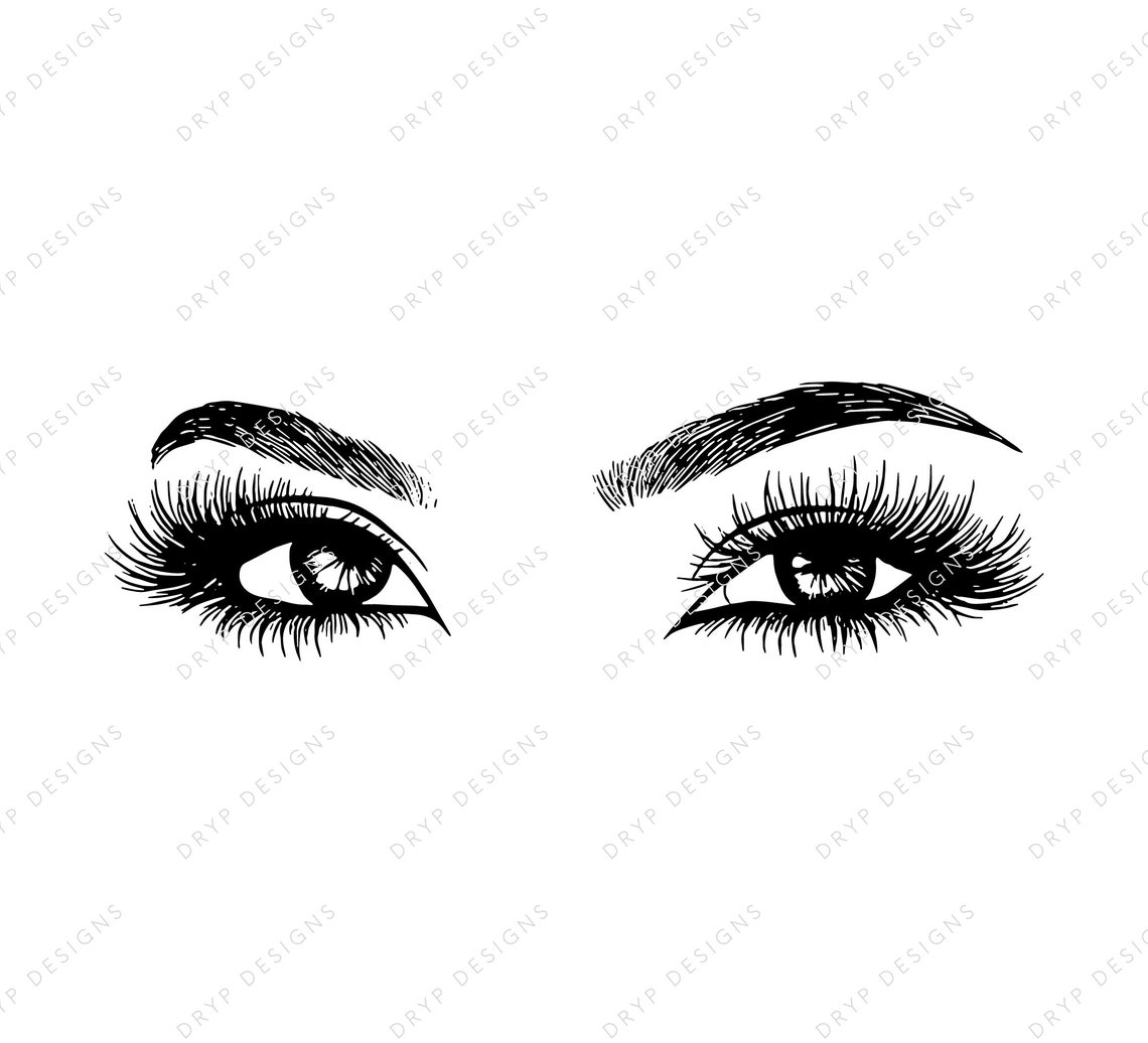 Eyelashes & Brows SVG/PNG Digital Download Etsy