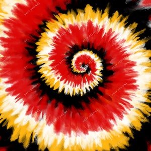 rood + geelgoud + zwart tiedye swirl digitale papierachtergrondtextuur - PNG digitaal downloadbestand