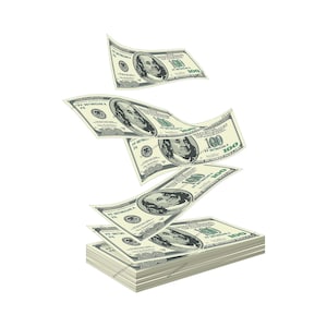 Banconote da 100 dollari che cadono in Money Stack PNG - Raining Money Transparent Digital Download File