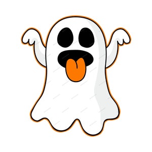 Playful Ghost Emoji SVG + PNG Graphic - Spooky Halloween Sublimation Design - Digital Download Files