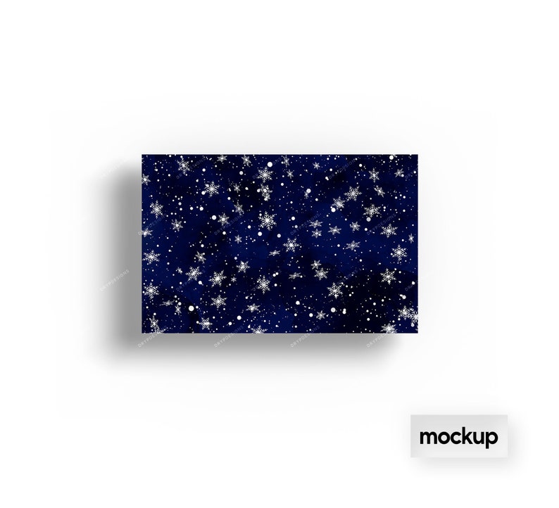 May include: A dark blue background with a white snowflake pattern. The snowflakes are scattered randomly across the background.
