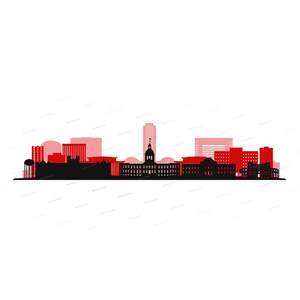 Tallahassee Florida Skyline SVG + PNG Grafik Clipart - Stadtbild Silhouette Vektorform - Sofortige digitale Download-Dateien