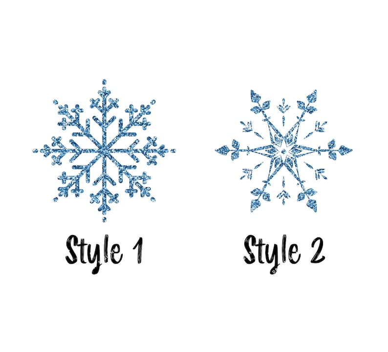 Winter Snowflake PNG Ice Blue Glitter Snowflake Bundle Winter Glitter Designs Transparent PNG Digital Download File image 3