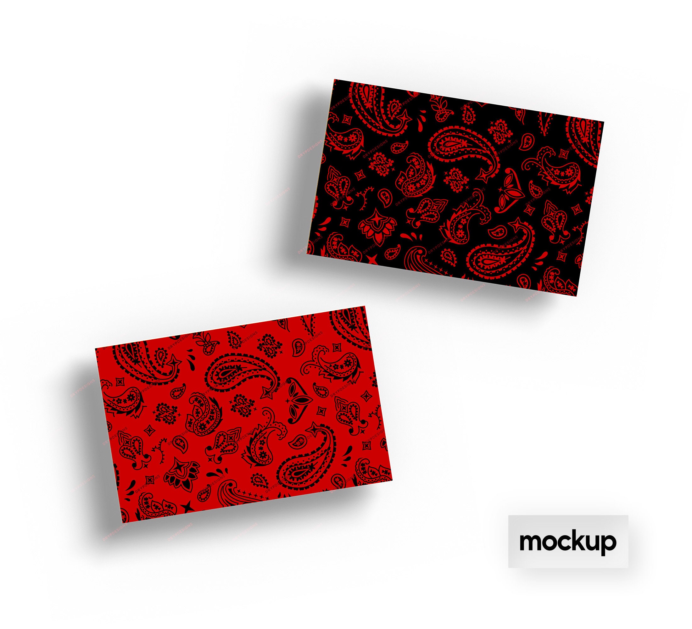 Red + Black Bandana Seamless Background Pattern - Classic Bold Paisley ...