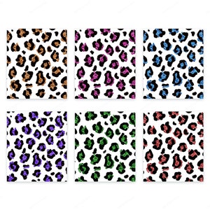 Glitter Leopard Print PNG Bundle - Superposición de patrones sin fisuras - Archivos de descarga digital PNG transparentes