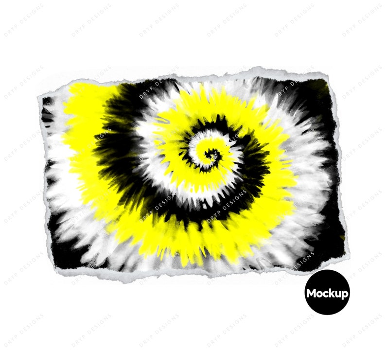 Black White Yellow Tiedye Swirl Background Pattern Etsy