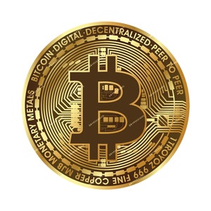 Digital Bitcoin SVG + PNG Graphic - Cryptocurrency Design - Instant Digital Download Files