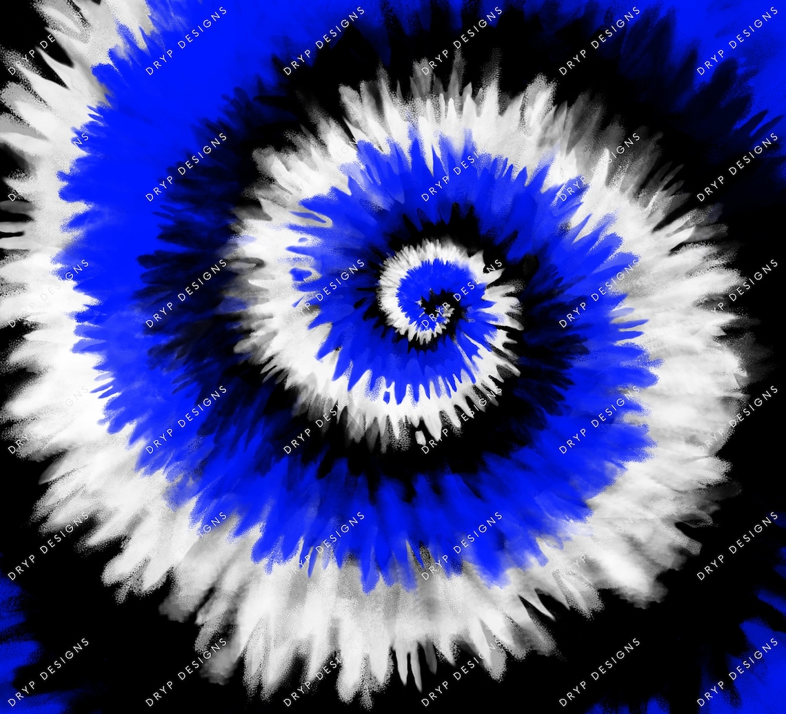 Black White Blue Tiedye Swirl Background Pattern Digital Etsy
