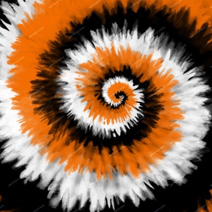Black Orange White Tie-dye Digital Paper Halloween - Etsy