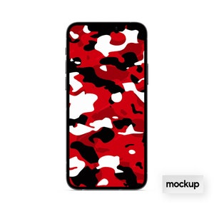 Red Camo Seamless Background Pattern Vibrant Red Camouflage SVG PNG Digital Paper Download Files image 5