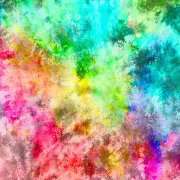 Rainbow Pastel Tiedye Watercolor Digital Background Texture - Vibrant Tie Dye PNG Digital Paper Download Files