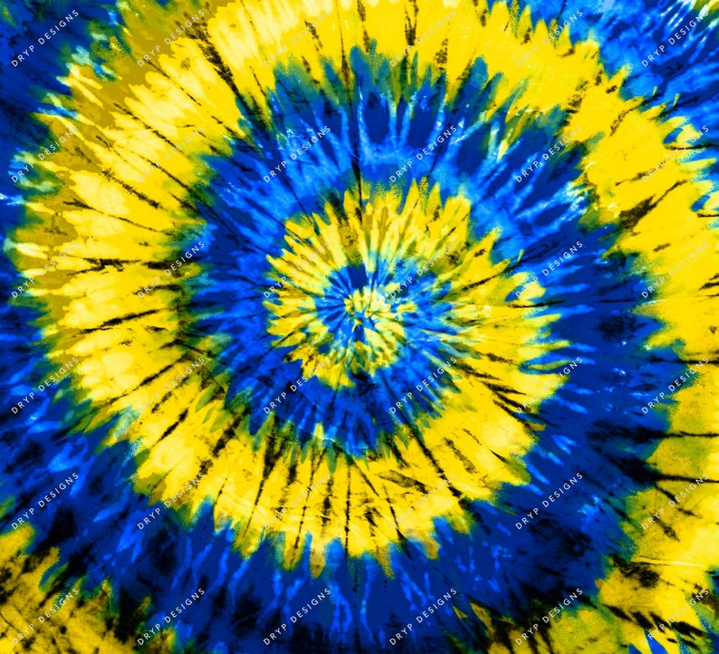 Royal Blue Yellow Tie-dye Digital Background Texture Bundle - Etsy