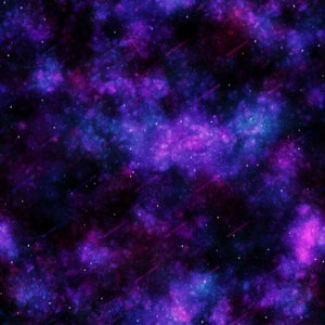 Peut inclure: Un fond de galaxie bleu foncé et violet avec des étoiles blanches. Le fond est un motif sans couture.