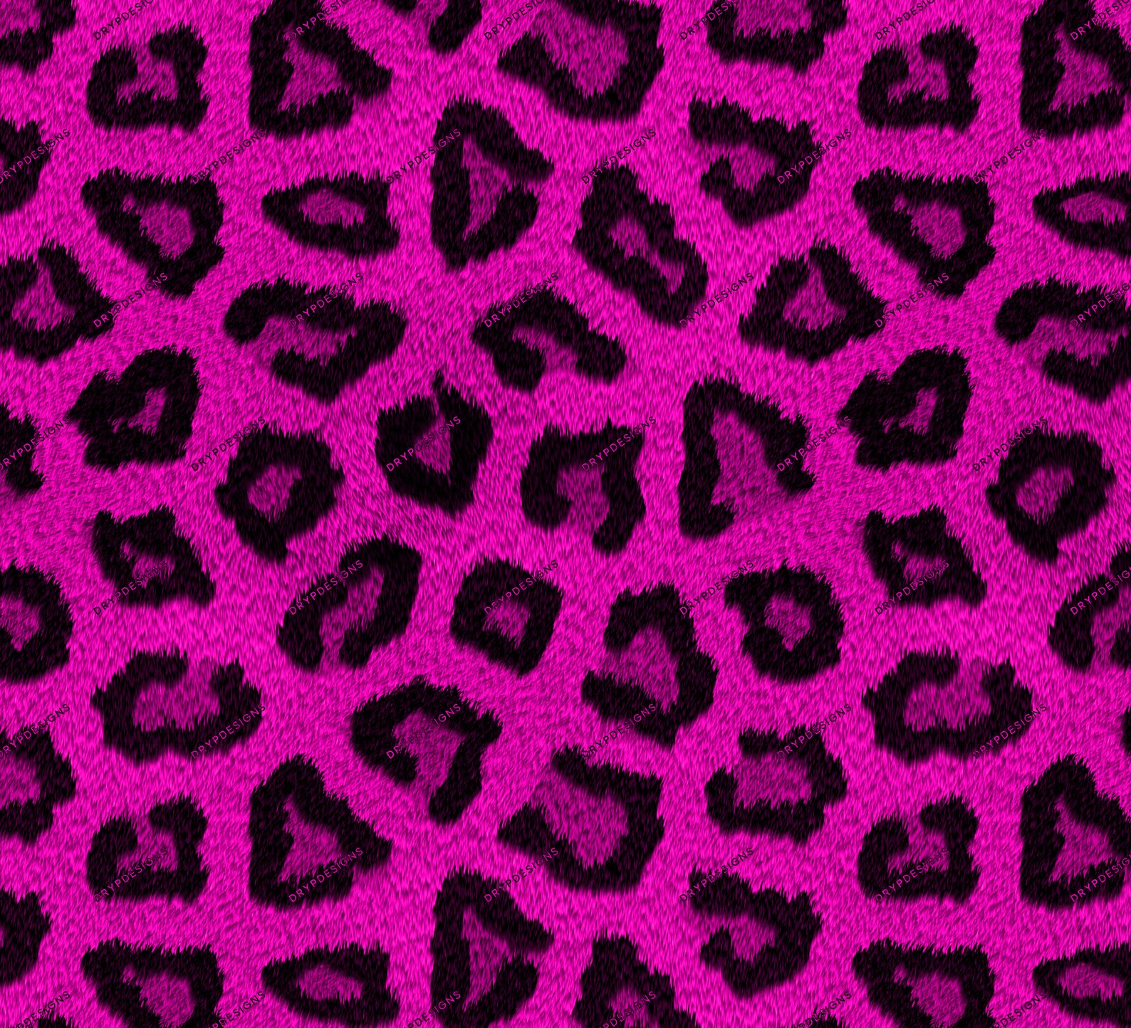 Fuzzy Pink Leopard Seamless Background - Leopard Print Digital Paper ...