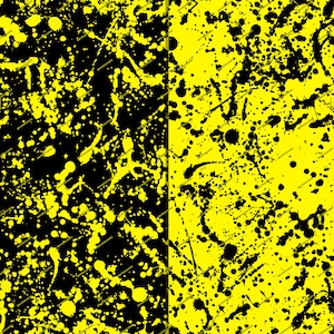 Vernice gialla Splatter Carta digitale senza cuciture Texture di sfondo - Nero + Giallo Grunge Paint Graffiti - File di download digitale