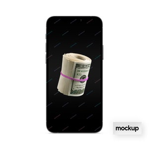 Wad of Cash Money Pink Banded Hundred Dollar Bills PNG Graphic Instant Digital Download Files image 5