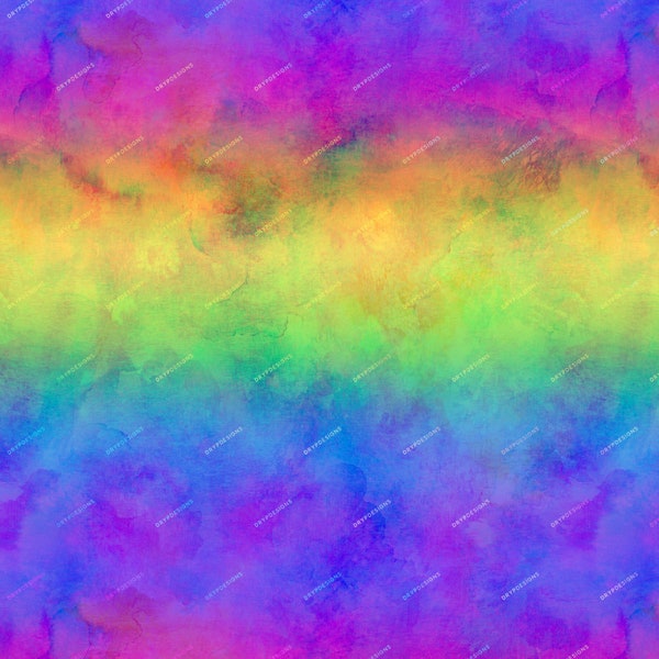 Psychedelic Rainbow Grunge Seamless Digital Paper Background - Vibrant Rainbow Watercolor Texture PNG - Digital Download Files