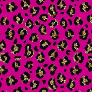 Pink Gold Glitter Leopard Print Seamless Digital Paper Background ...
