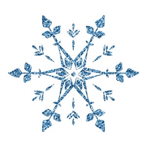 Winter Snowflake PNG Ice Blue Glitter Snowflake Bundle Winter Glitter Designs Transparent PNG Digital Download File image 2