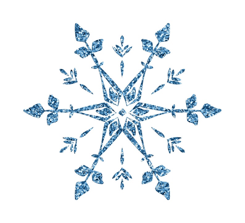 Winter Snowflake PNG Ice Blue Glitter Snowflake Bundle Winter Glitter Designs Transparent PNG Digital Download File image 2